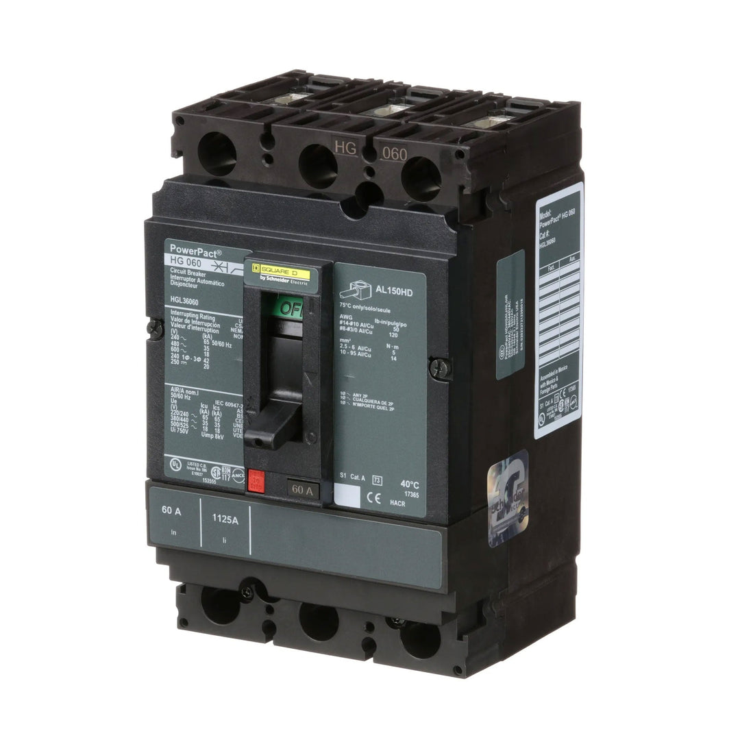 Square D HGL36060 - Molded Case Circuit Breaker 60A 600V 3P