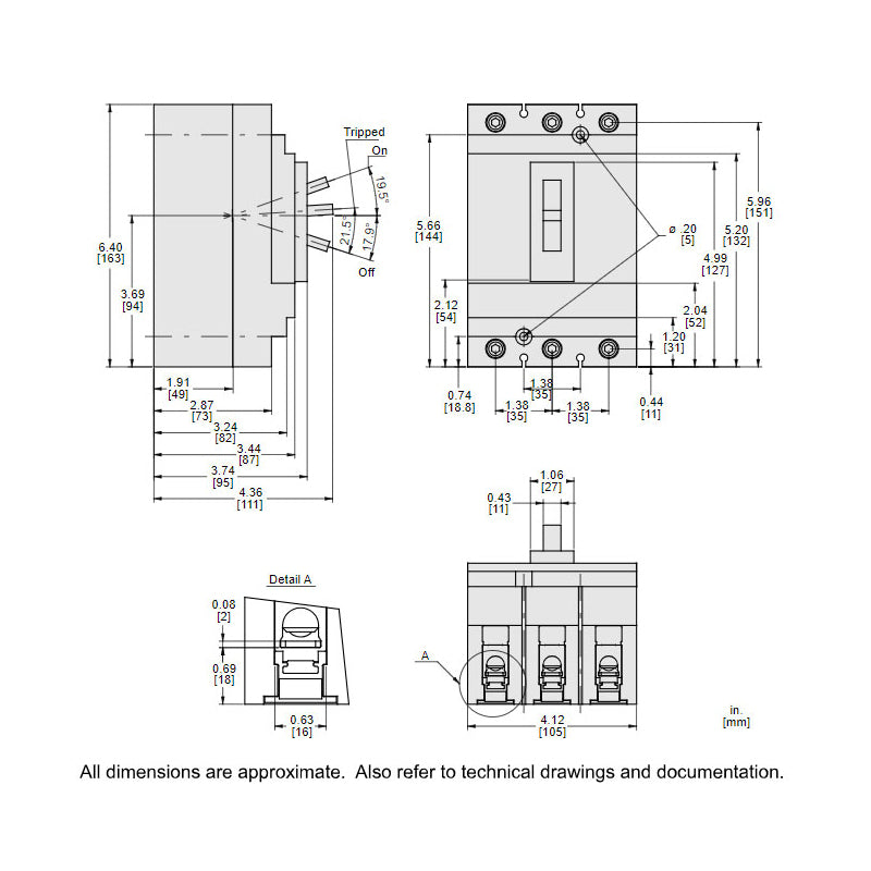 Square D HGL36060 - Molded Case Circuit Breaker 60A 600V 3P