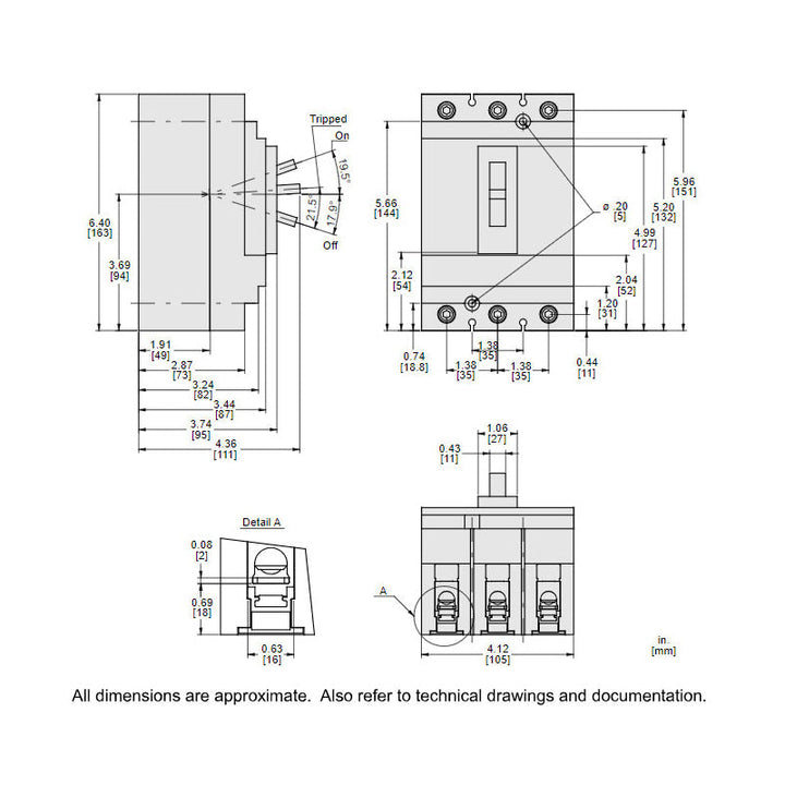 Square D HGL36060 - Molded Case Circuit Breaker 60A 600V 3P