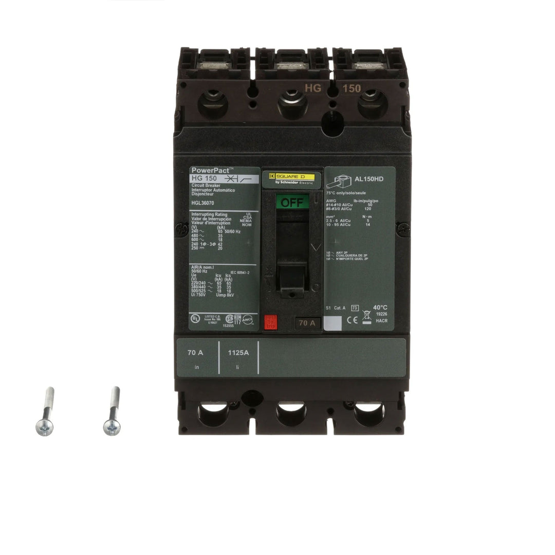 Square D HGL36070 - 70A 3P Circuit Breaker (600V, 35kA AIC)