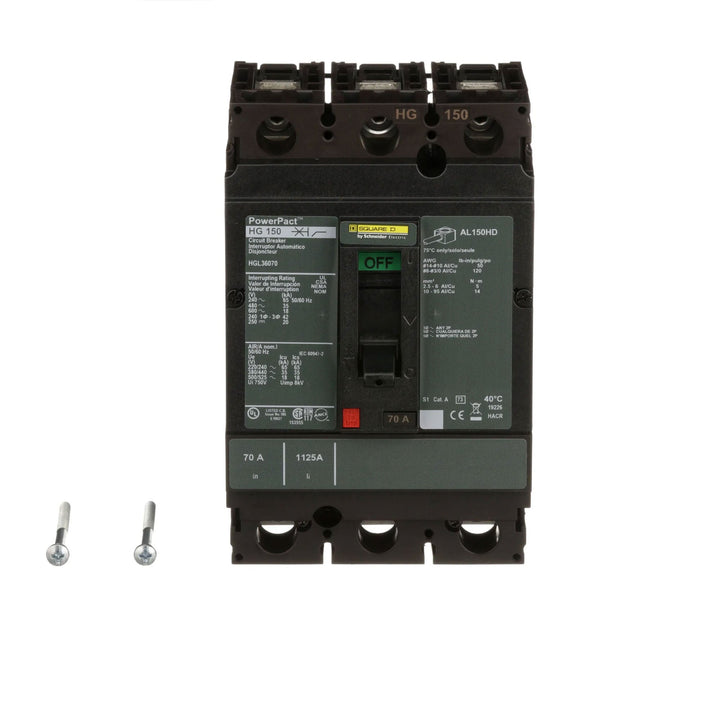 Square D HGL36070 - 70A 3P Circuit Breaker (600V, 35kA AIC)