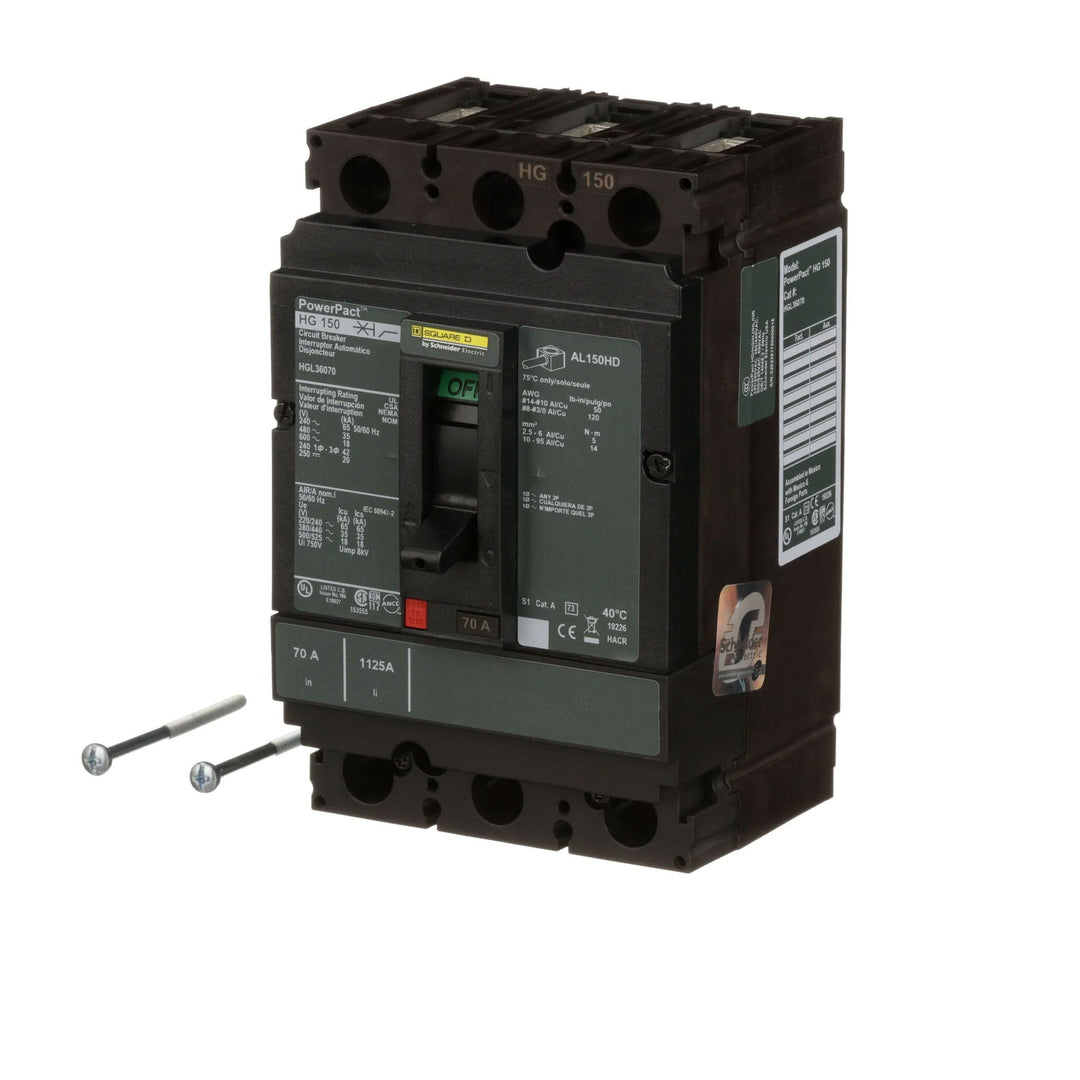 Square D HGL36070 - 70A 3P Circuit Breaker (600V, 35kA AIC)