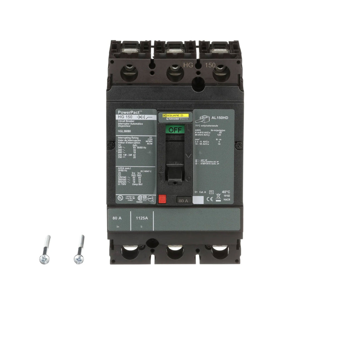 Square D HGL36080 - 80A 3-Pole Circuit Breaker (35kA AIC)