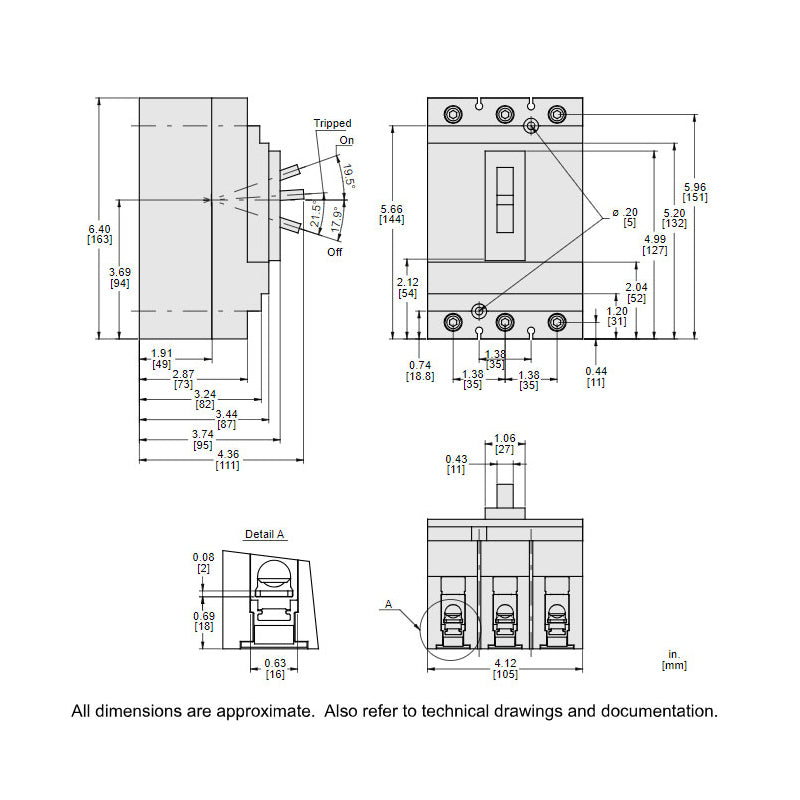 Square D HGL36080 - 80A 3-Pole Circuit Breaker (35kA AIC)