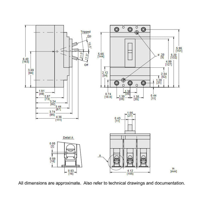 Square D HGL36080 - 80A 3-Pole Circuit Breaker (35kA AIC)