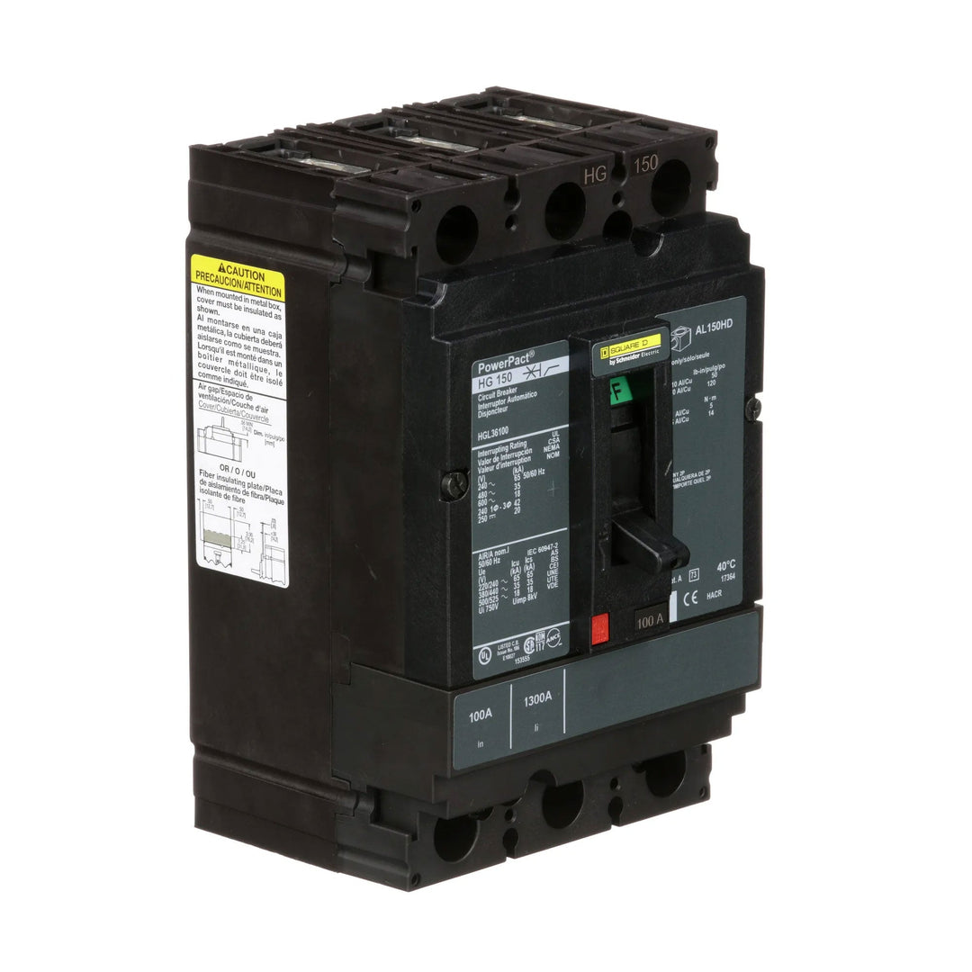 Square D HGL36100 - Molded Case Circuit Breaker 100A 600V 3P