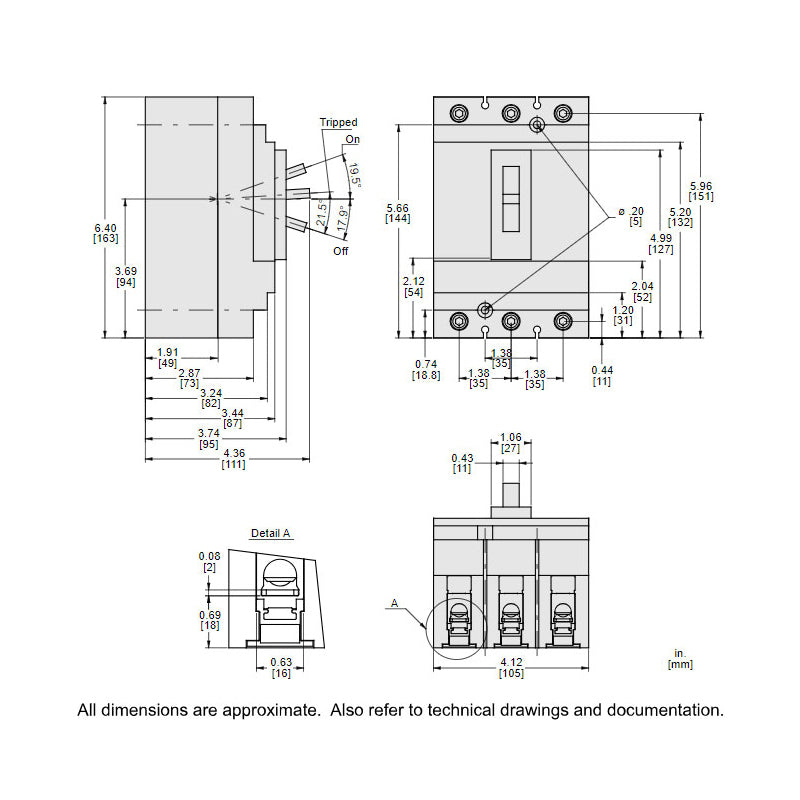 Square D HGL36100 - Molded Case Circuit Breaker 100A 600V 3P