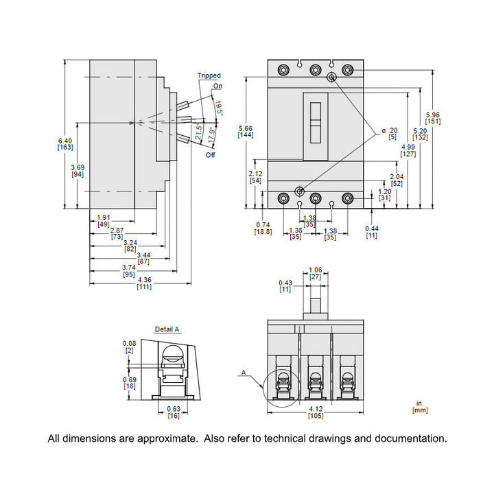 Square D HGL36100 - Molded Case Circuit Breaker 100A 600V 3P