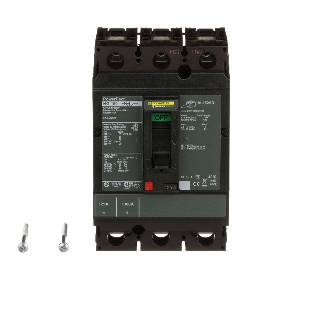 Square D HGL36125 - Molded Case Circuit Breaker 125A 600V 3P