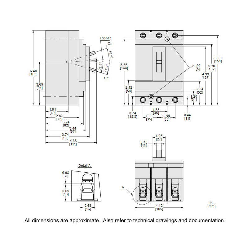 Square D HGL36125 - Molded Case Circuit Breaker 125A 600V 3P