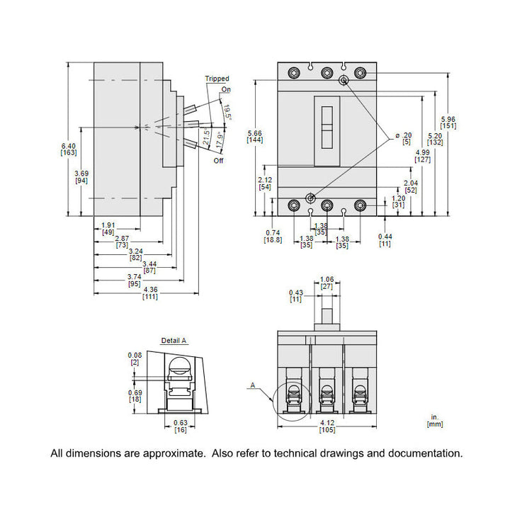 Square D HGL36125 - Molded Case Circuit Breaker 125A 600V 3P