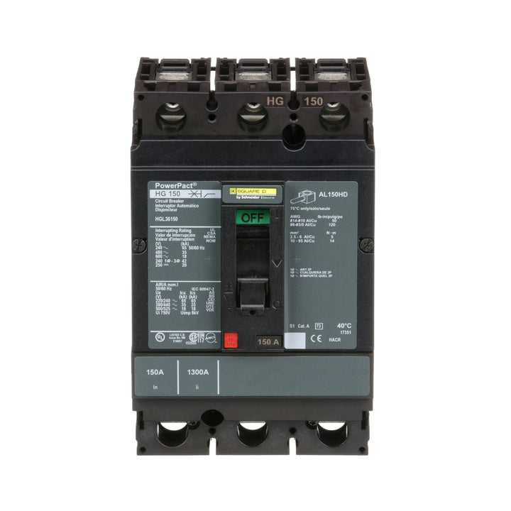 Square D HGL36150 - Molded Case Circuit Breaker 150A 600V 3P