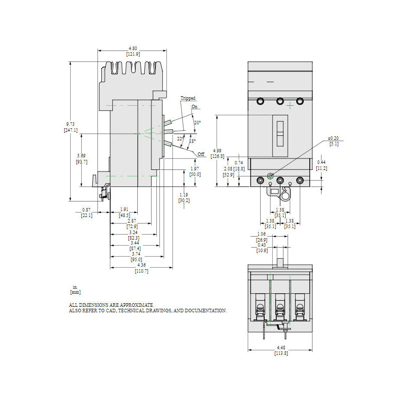 Square D HJA36015 - Molded Case Circuit Breaker 15A 600V 3P