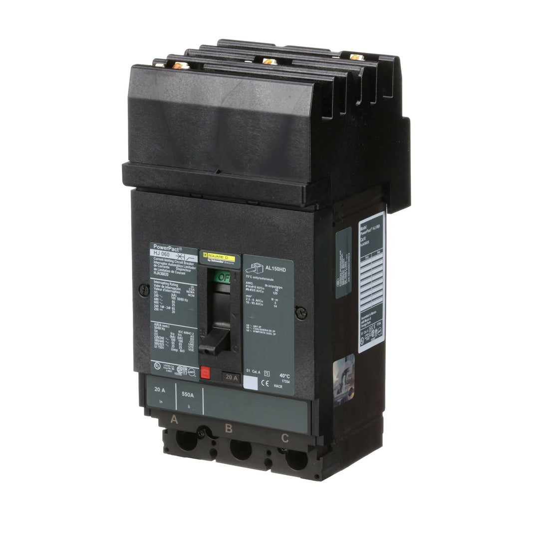 Square D HJA36020 - Molded Case Circuit Breaker, 20A 3P 600V