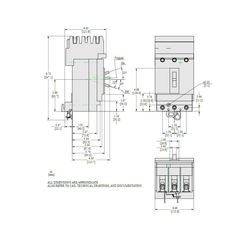 Square D HJA36030 - Molded Case Circuit Breaker, 30A 600V 3P