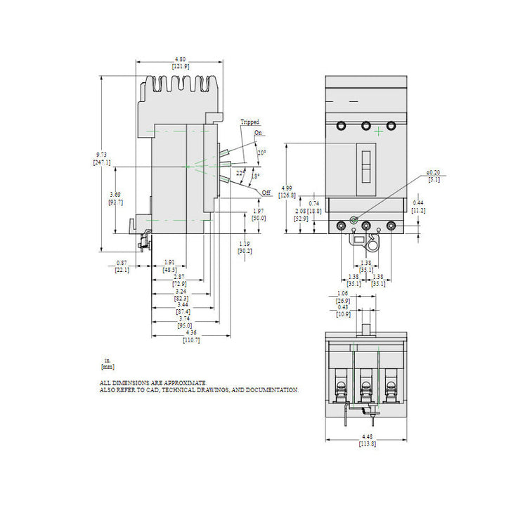 Square D HJA36030 - Molded Case Circuit Breaker, 30A 600V 3P