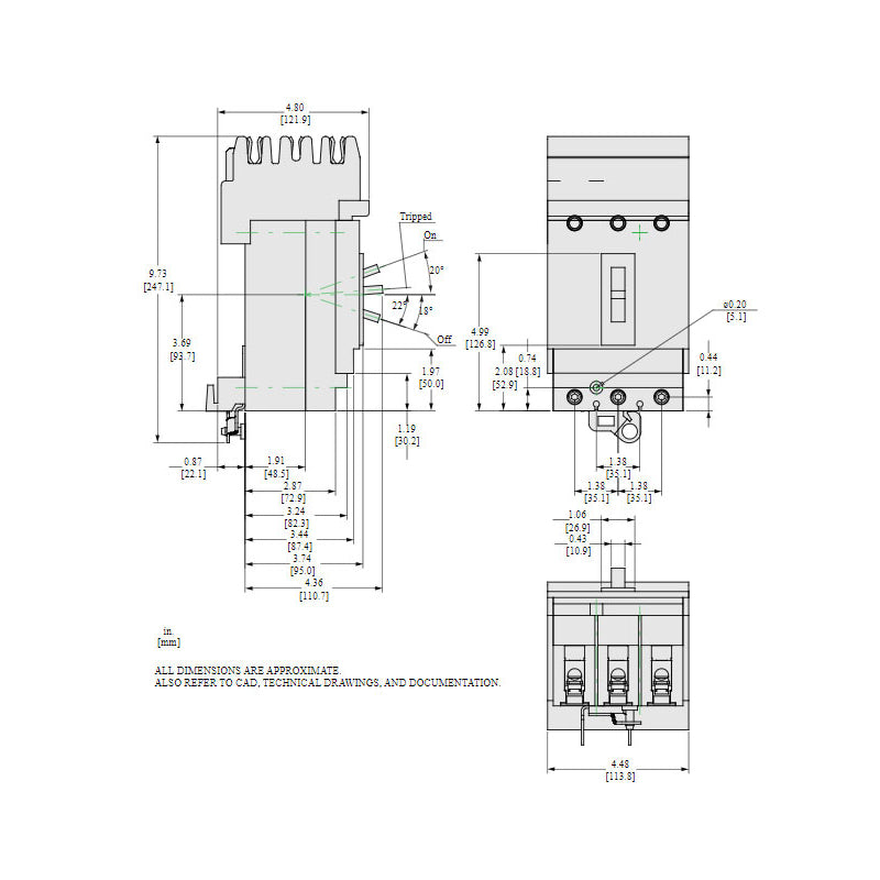 Square D HJA36035 - Molded Case Circuit Breaker, 35A 3P 600V