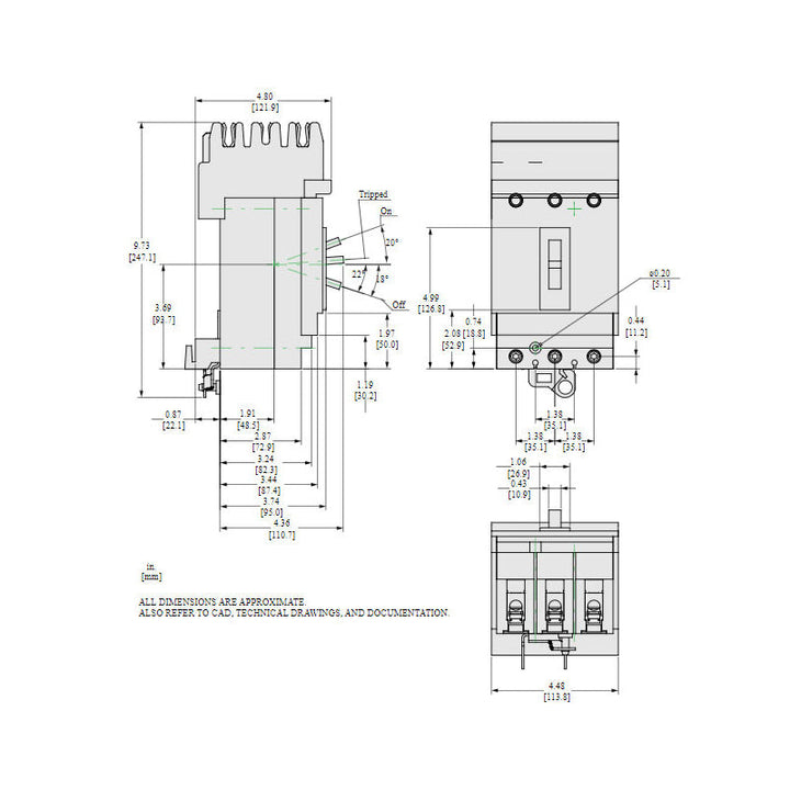 Square D HJA36035 - Molded Case Circuit Breaker, 35A 3P 600V