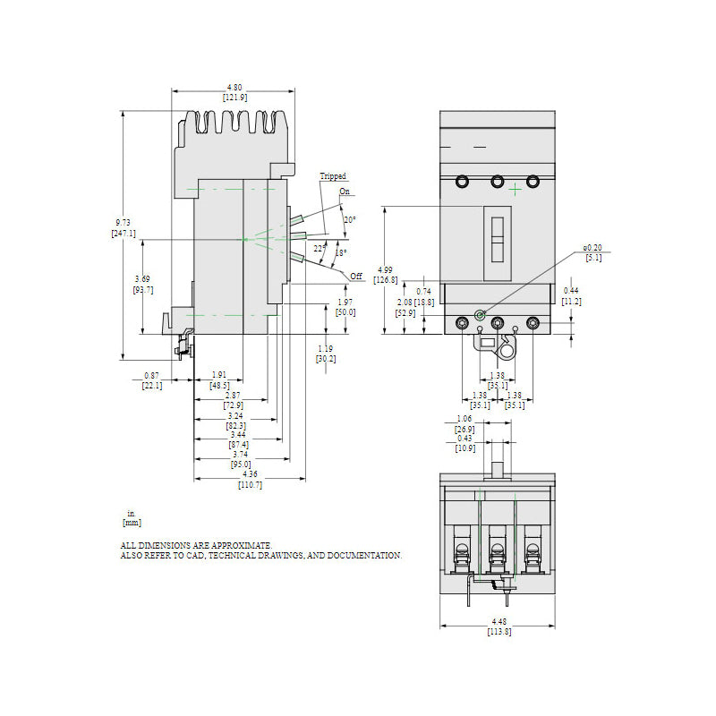 Square D HJA36040 - Molded Case Circuit Breaker 40A 600V 3P