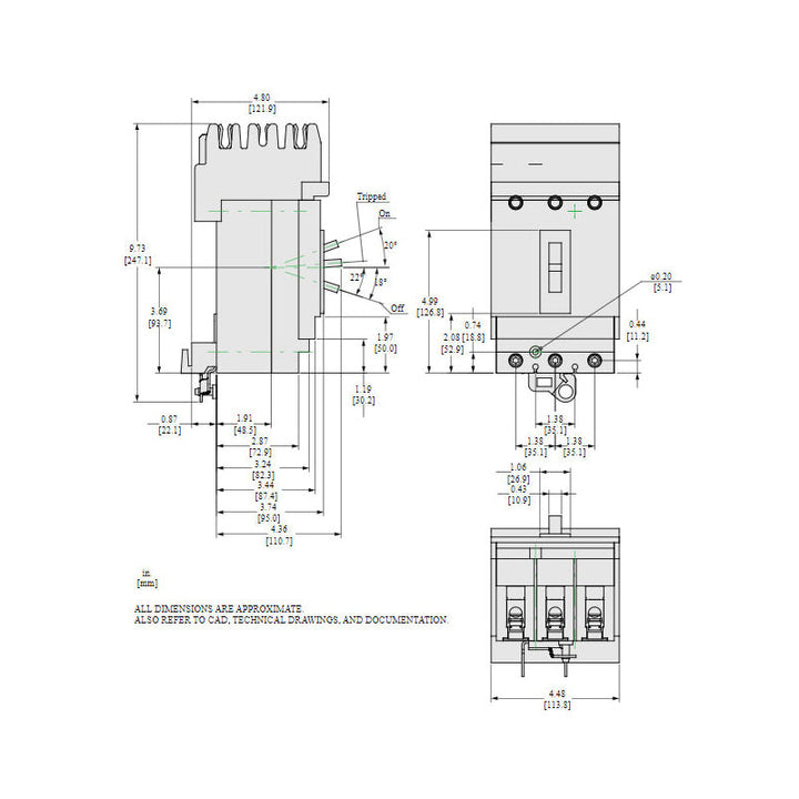 Square D HJA36040 - Molded Case Circuit Breaker 40A 600V 3P