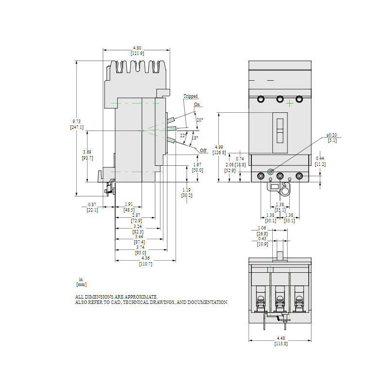 Square D HJA36045 - Molded Case Circuit Breaker 45A 600V 3P