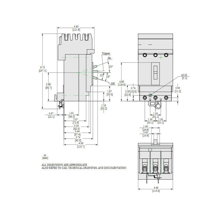 Square D HJA36045 - Molded Case Circuit Breaker 45A 600V 3P