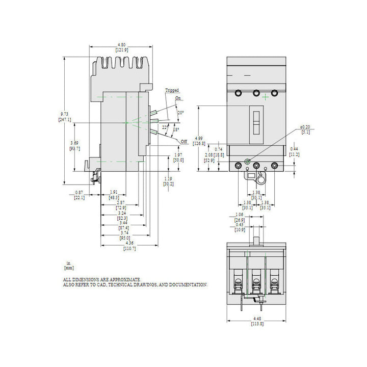 Square D HJA36050 - Molded Case Circuit Breaker 50A 600V 3P