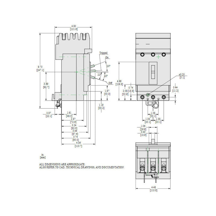Square D HJA36070 - Molded Case Circuit Breaker 70A 600V 3P