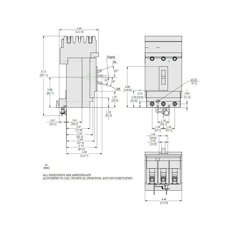 Square D HJA36080 - Molded Case Circuit Breaker 80A 600V 3P