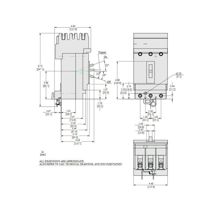 Square D HJA36080 - Molded Case Circuit Breaker 80A 600V 3P