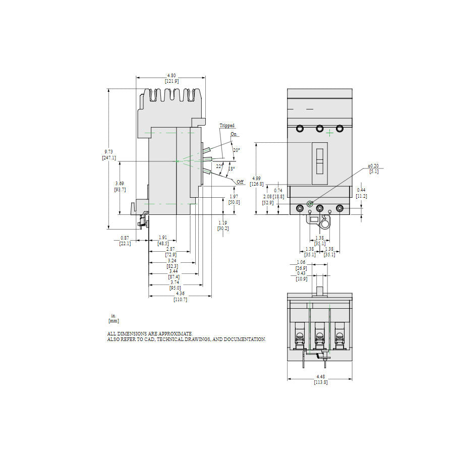 Square D HJA36125 - Molded Case Circuit Breaker 125A 600V 3P