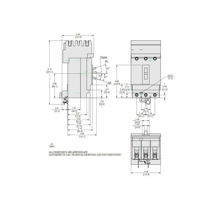 Square D HJA36125 - Molded Case Circuit Breaker 125A 600V 3P