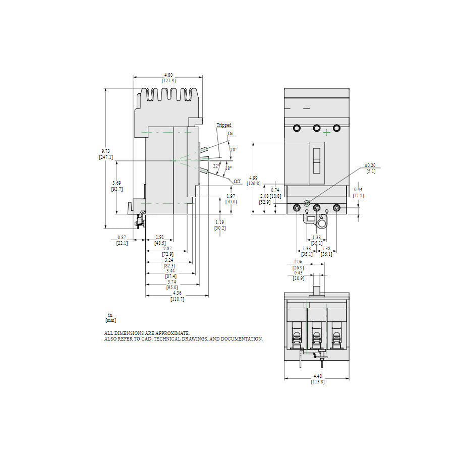 Square D HJA36150U44X - Molded Case Circuit Breaker 150A 600V