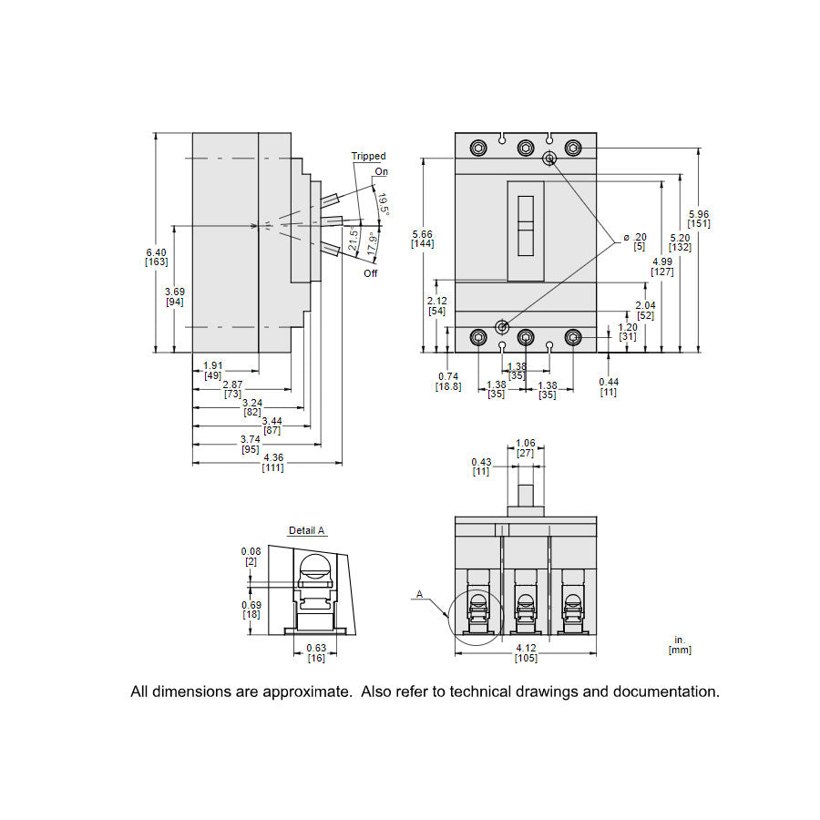 Square D HJL36015 - Molded Case Circuit Breaker 15A 600V 3P