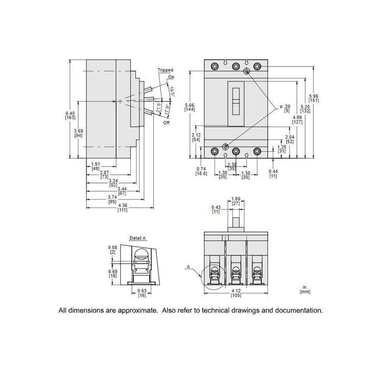 Square D HJL36015 - Molded Case Circuit Breaker 15A 600V 3P
