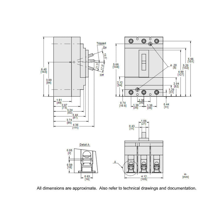 Square D HJL36020 - Molded Case Circuit Breaker 20A 3-Pole
