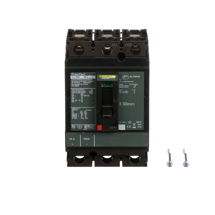 Square D HJL36025 - 3-Pole Circuit Breaker 25A 600V