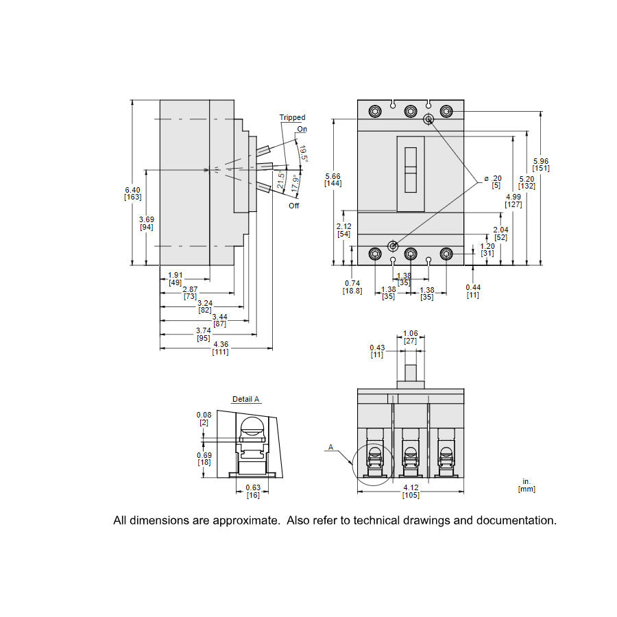 Square D HJL36030 - Molded Case Circuit Breaker, 30A 600V 3P