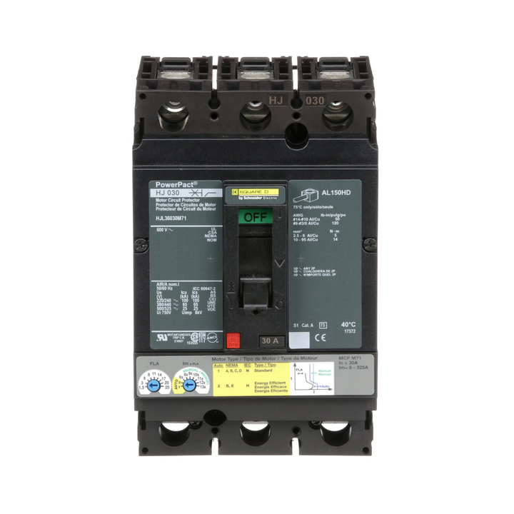 Square D HJL36030M71 - Molded Case Breaker 30A 600V 3P