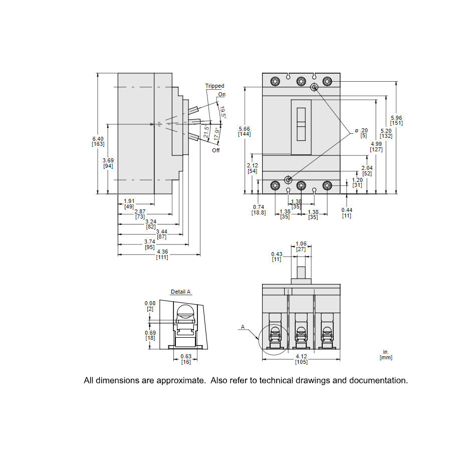 Square D HJL36030M71 - Molded Case Breaker 30A 600V 3P