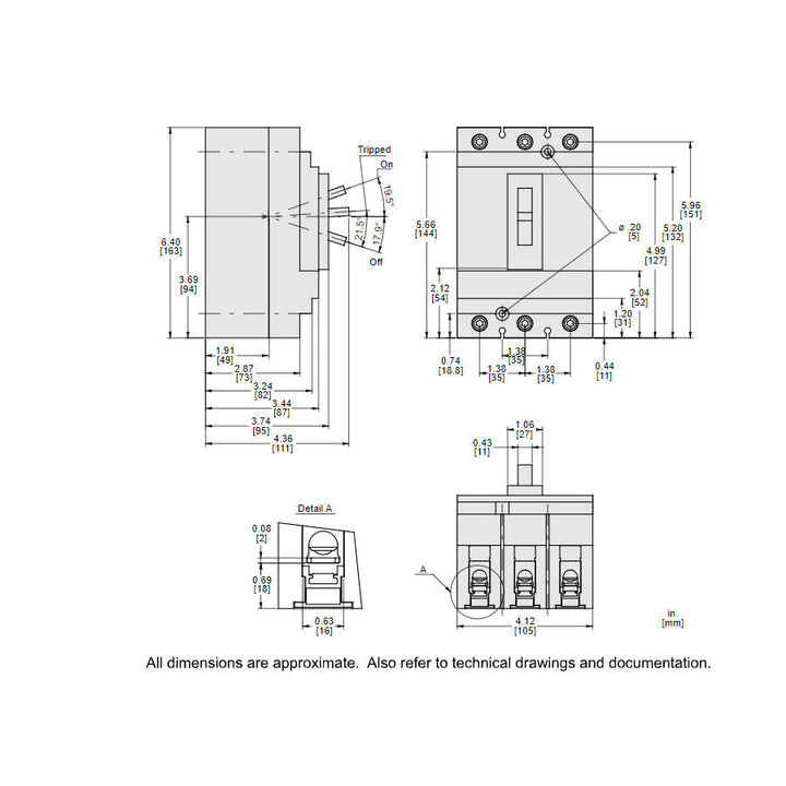 Square D HJL36030M71 - Molded Case Breaker 30A 600V 3P