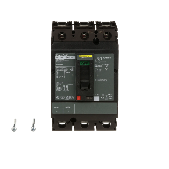 Square D HJL36040 - 40A 3P Molded Case Circuit Breaker