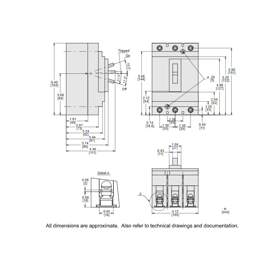 Square D HJL36045 - Molded Case Circuit Breaker 45A 600V 3P