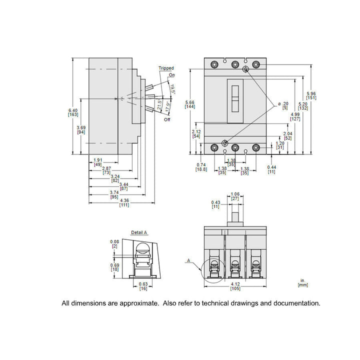 Square D HJL36045 - Molded Case Circuit Breaker 45A 600V 3P