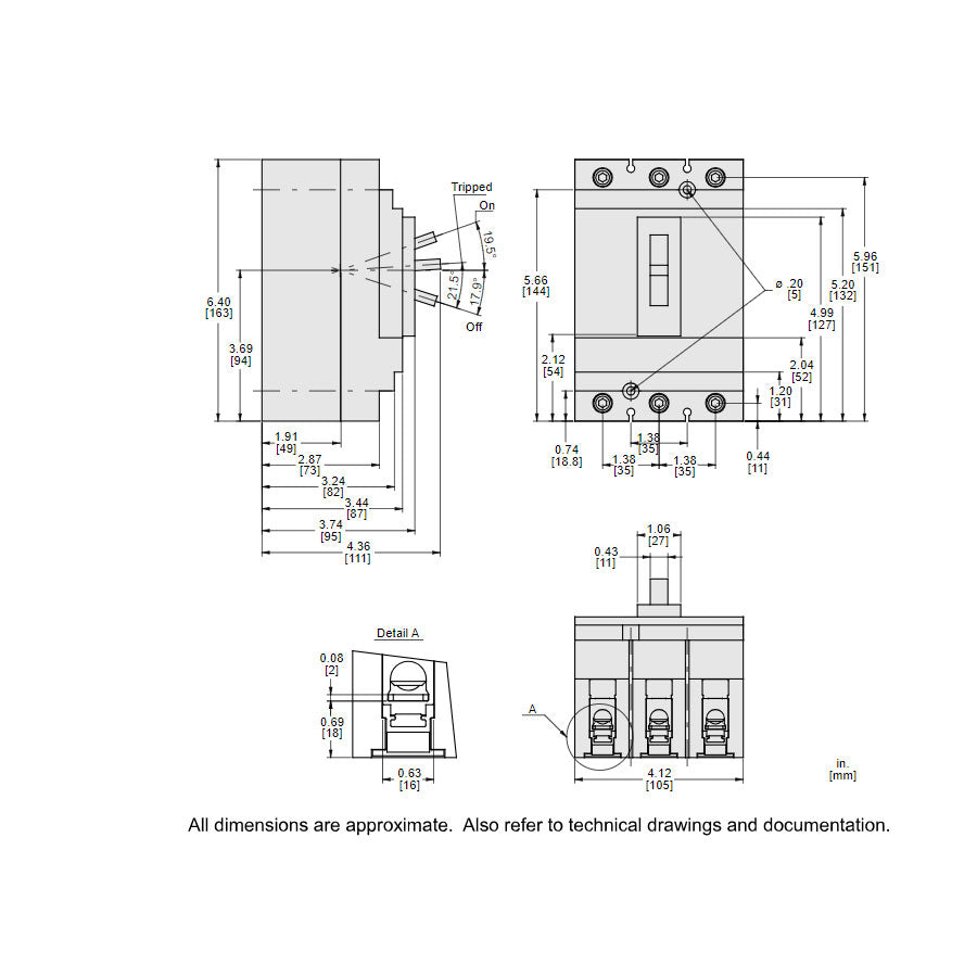 Square D HJL36050 - Molded Case Circuit Breaker 50A 600V 3-Pole