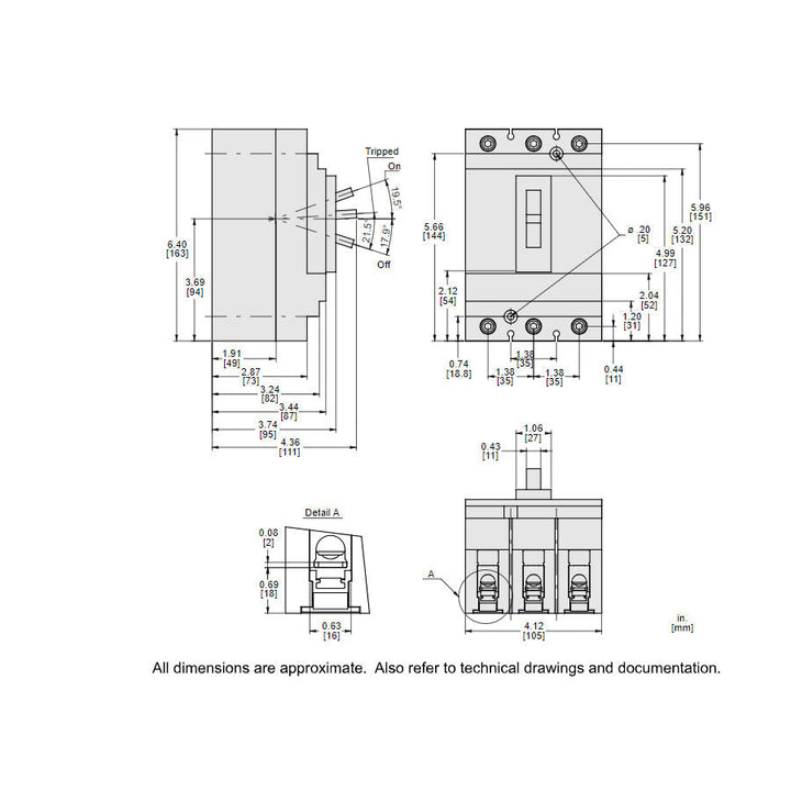 Square D HJL36050 - Molded Case Circuit Breaker 50A 600V 3-Pole
