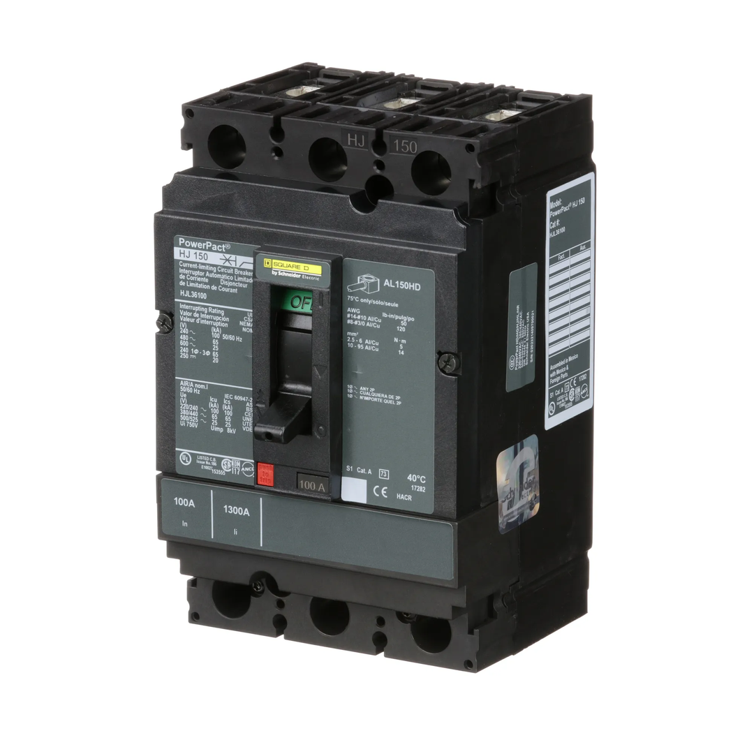 Square D HJL36100 - Molded Case Circuit Breaker 100A 3P (65kA AIC)