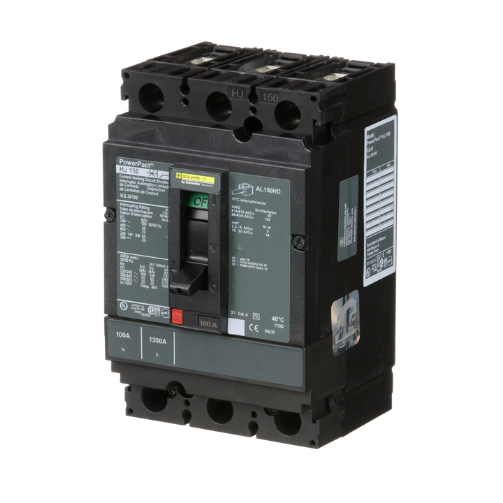 Square D HJL36100 - Molded Case Circuit Breaker 100A 3P (65kA AIC)