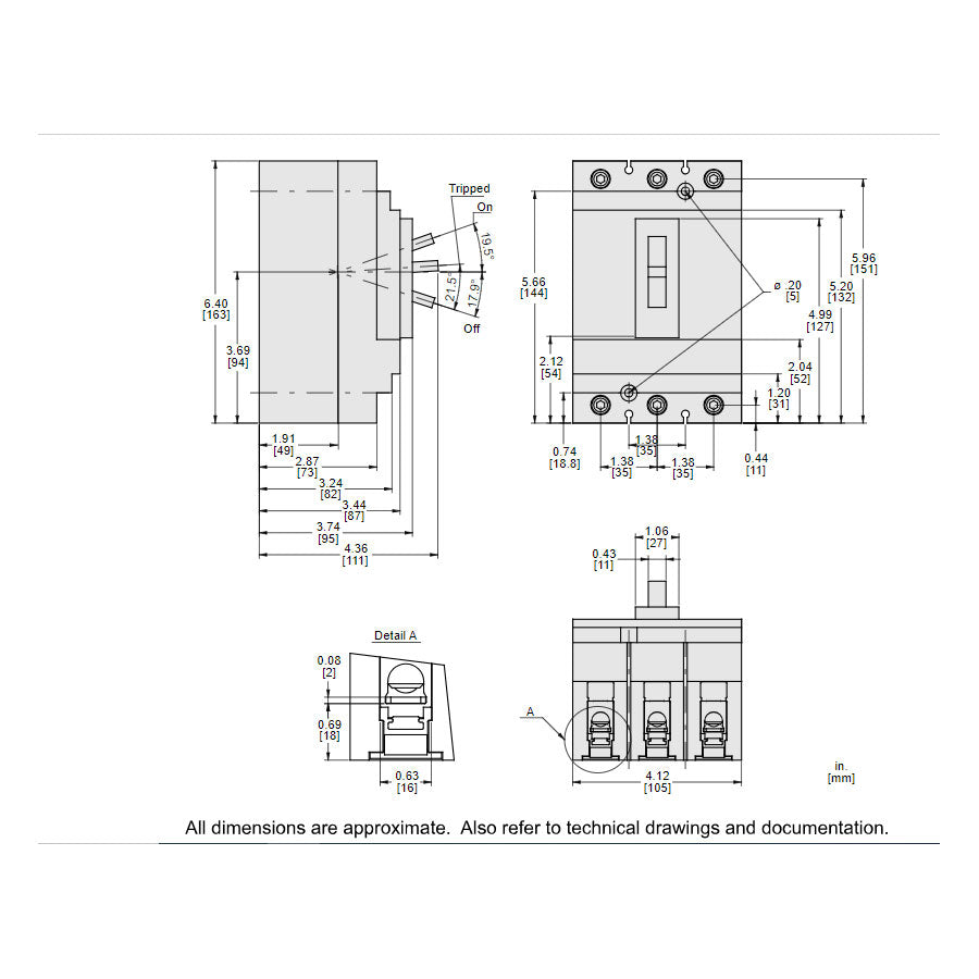 Square D HJL36100 - Molded Case Circuit Breaker 100A 3P (65kA AIC)