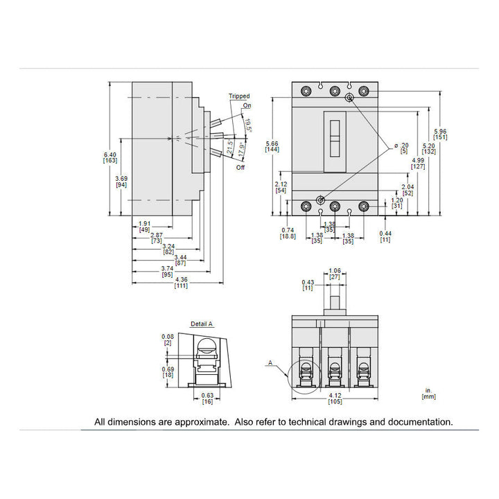 Square D HJL36100 - Molded Case Circuit Breaker 100A 3P (65kA AIC)